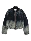 Feng Chen Wang Tie-dye Denim Jacket In Blue