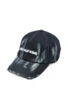 Feng Chen Wang Tie-dye Distressed Cap In Black