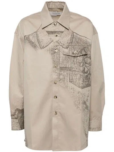 Feng Chen Wang Trompe Loeil Shirt In 中性色