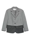 Feng Chen Wang Two-tone Button Blazer In Gray