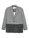 Feng Chen Wang Two-tone Single-breasted Blazer In Gray