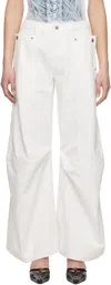 Feng Chen Wang White Cargo Jeans In White