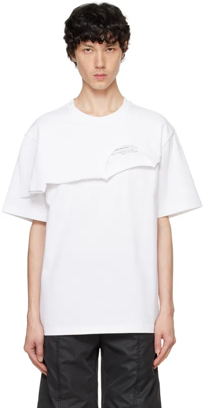 Feng Chen Wang White Double Collar T-shirt