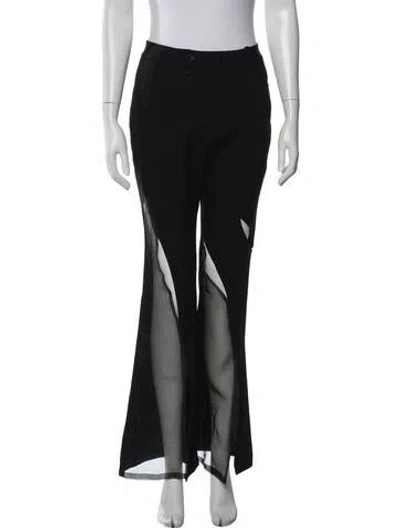 Pre-owned Feng Chen Wang Wool Flared Pants In Black