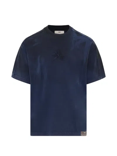 Feng Chen Wang X Lee Logo-embroidered Short-sleeve T-shirt In Blue