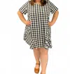 Fenini Gingham Swing Dress - Plus In Navy/white In Multi