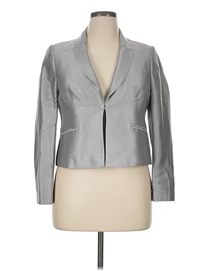 Pre-owned Fenn Wright Manson 3/4 Sleeve Top Silver Plunge Neckline Tops