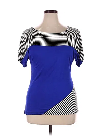 Pre-owned Fenn Wright Manson Short Sleeve Top Blue Square Neckline Tops