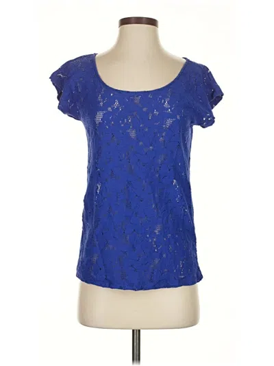 Pre-owned Fenn Wright Manson Short Sleeve Top Blue Sweetheart Neckline Tops