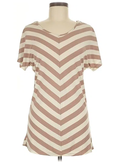 Pre-owned Fenn Wright Manson Short Sleeve Top Tan Sweetheart Neckline Tops In Brown