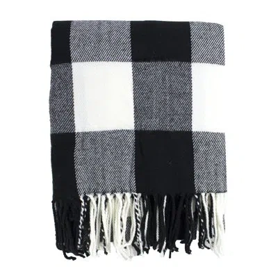 Fennco Styles Buffalo Throw In White