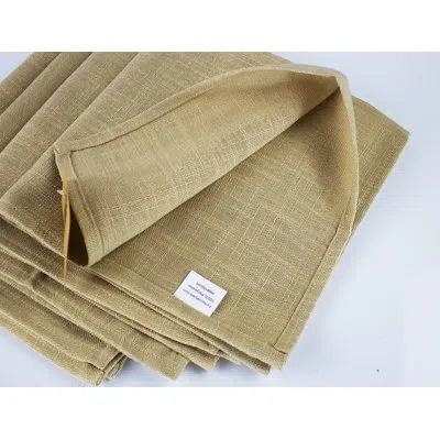 Fennco Styles Burgundy Modern Plain Design Set Of 4 Cloth Napkins In Beige