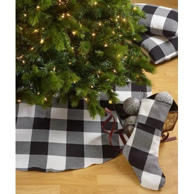 Fennco Styles Christmas Tree Skirt With Hook & Loop Fastener Closure In White