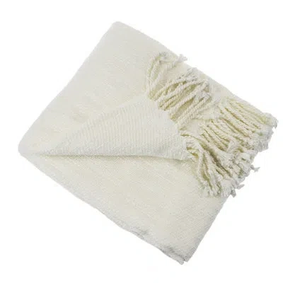 Fennco Styles Chunky Yarn Throw In Ivory