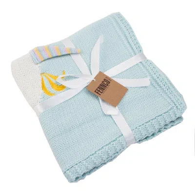 Fennco Styles Cotton Blend Baby Blanket In Aqua