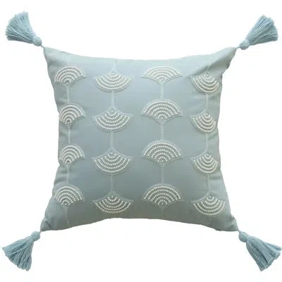 Fennco Styles Floral Cotton Throw Pillow In Blue Floral