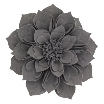 Fennco Styles Floral Throw Pillow In Slate