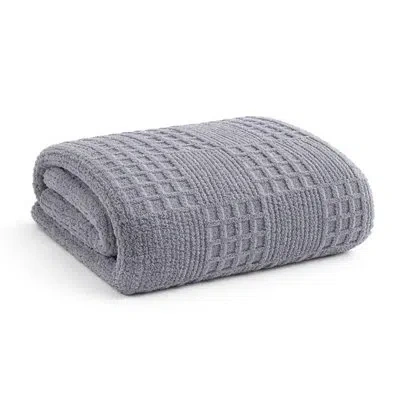 Fennco Styles Grey Waffle Knit Throw Blanket 60" X 80", Soft Lightweight Cozy Blanket In Gray