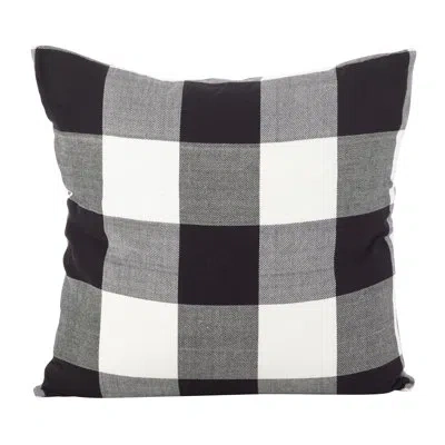 Fennco Styles Indoor / Outdoor Checkered Square Throw Pillow Cover In Black,white,pillow Cover Only - No Insert