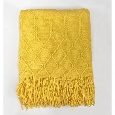 Fennco Styles Irregular Rhombus Throw In Mustard Yellow