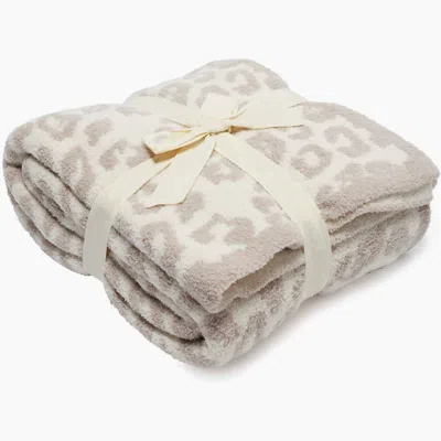 Fennco Styles Leopard Pattern Ultra-soft Throw Blanket In Beige