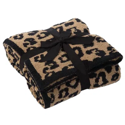 Fennco Styles Leopard Pattern Ultra-soft Throw Blanket In Black