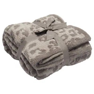 Fennco Styles Leopard Pattern Ultra-soft Throw Blanket In Gray