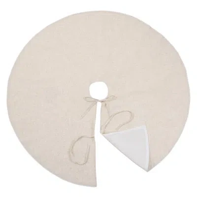 Fennco Styles Linen Blend Plain Design Decorative Christmas Tree Skirt In Natural