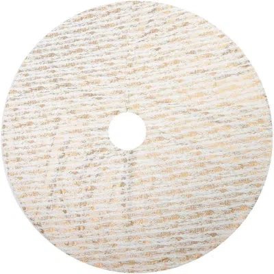 Fennco Styles Metallic Holiday Foil Print Faux Fur Christmas Tree Skirt 60" Round In Gold