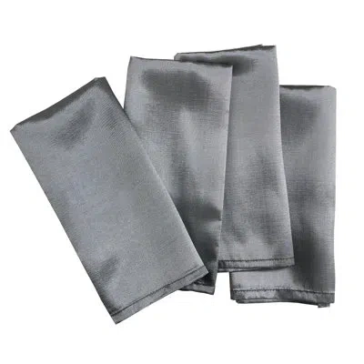 Fennco Styles Mondrian 4 Piece Napkin Set In Silver