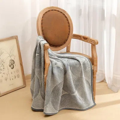 Fennco Styles Paisley Jacquard Polyester Wool Blend Throw Blanket 50" X 60" In Gray