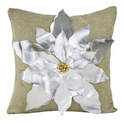 Fennco Styles Polyester Throw Square Pillow Cover In Pillow Cover Only - No Insert,silver