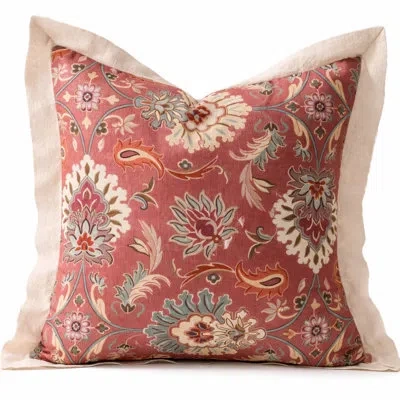 Fennco Styles Rust Boho Reversible Medallion Print Throw Pillow Cover 18" X 18"