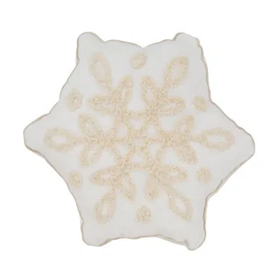 Fennco Styles Snowflake Throw Pillow In White