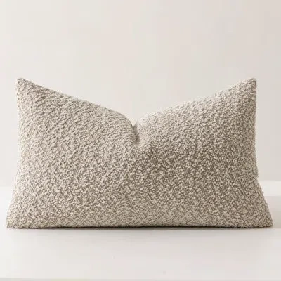 Fennco Styles Soft Chenille Bouclé-style Filled Throw Pillow In Brown