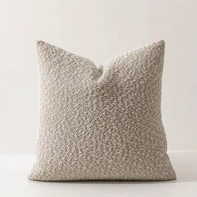 Fennco Styles Soft Chenille Bouclé-style Throw Pillow Cover In Brown