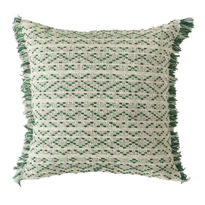 Fennco Styles Striped Cotton Blend Throw Pillow In Green Striped