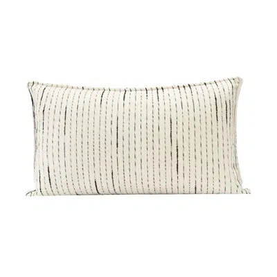 Fennco Styles Striped Pillow Cover In White