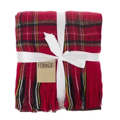 Fennco Styles Tassel Throw In Red