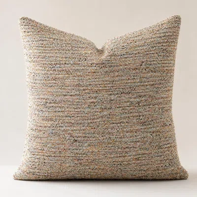 Fennco Styles Textured Woven Decorative Filled Throw Pillow 18"x18" Modern Farmhouse Accent Pillow, Greige, 1-pack In Brown