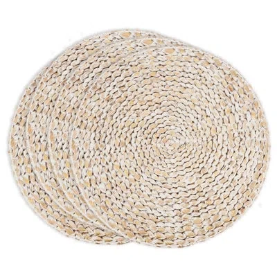 Fennco Styles Water Hyacinth Round Placemant In Gold
