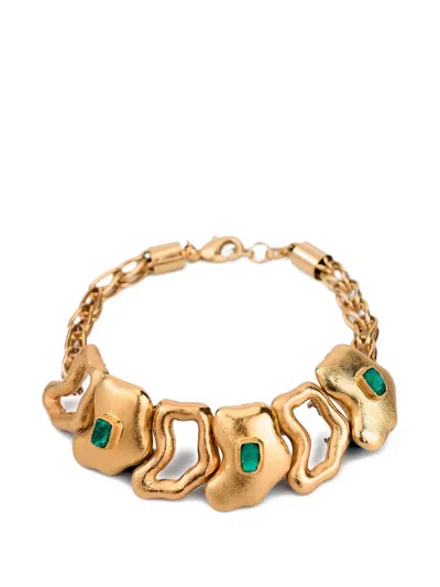 Fenomena Ciclo Emerald-embellished Bracelets