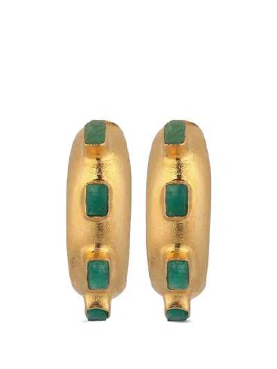 Fenomena Havana Glow Hoop Earrings In Gold