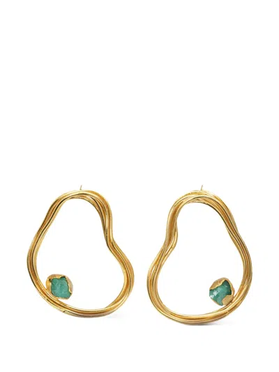 Fenomena Providencia Emerald Earrings In Gold