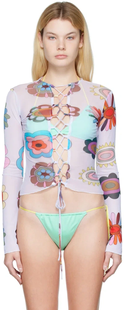 Fensi Ssense Exclusive Purple Psychedelic Cover-up In Multicolor
