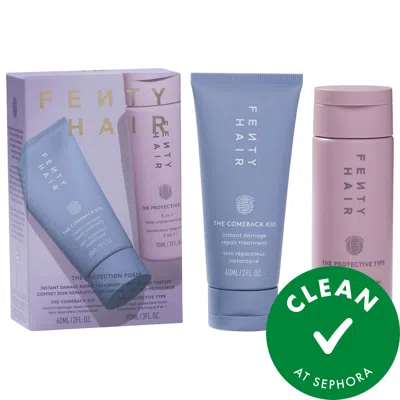 Fenty Beauty By Rihanna The Protection Posse Instant Damage Repair Treatment + Heat Protectant Set In White