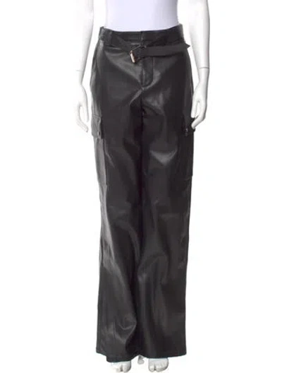 Pre-owned Fenty Faux Leather Straight Leg Pants In Black/grey