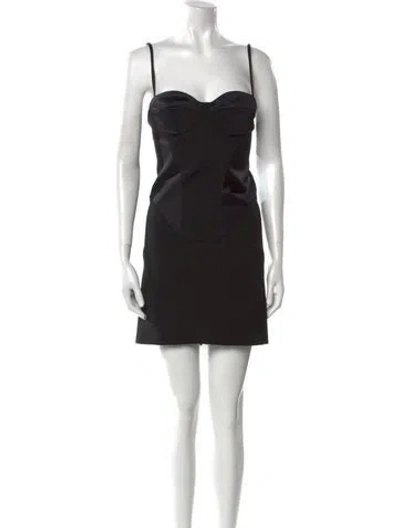 Pre-owned Fenty Square Neckline Mini Dress In Black