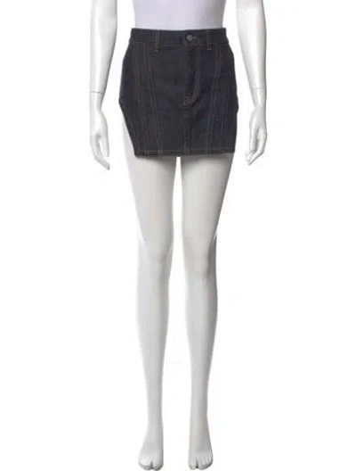 Pre-owned Fenty Whipstitch Trim Mini Skirt In Blue