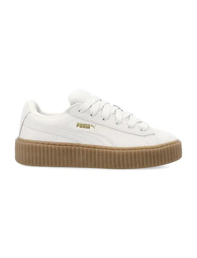 Fenty X Puma Creeper Phatty Leather Sneakers In Warm White